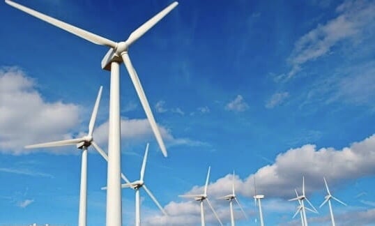 Parque eólico de energia renovável