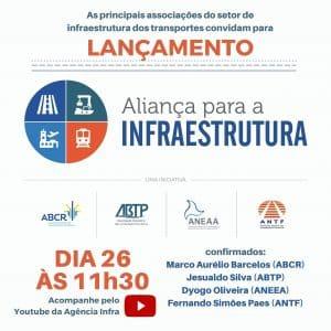 Participam do evento o diretor‐ presidente da ANEAA, Dyogo Oliveira, o diretor‐executivo da ANTF, Fernando Simões Paes, o diretor‐presidente da ABTP, Jesualdo Silva, e o diretor‐presidente da ABCR, Marco Aurélio Barcelos.