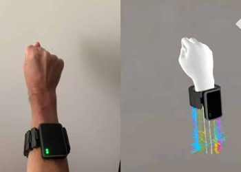 A ideia é integrar óculos de realidade aumentada e virtual com ferramentas de controle, como a pulseira com um sensor no pulso que permite ler sinais elétricos que passam pelos músculos, possibilitando a recolha de informação sobre intenção dos usuários.