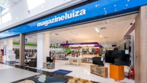 Loja do Magazine Luiza que sobre com a queda nas ações.