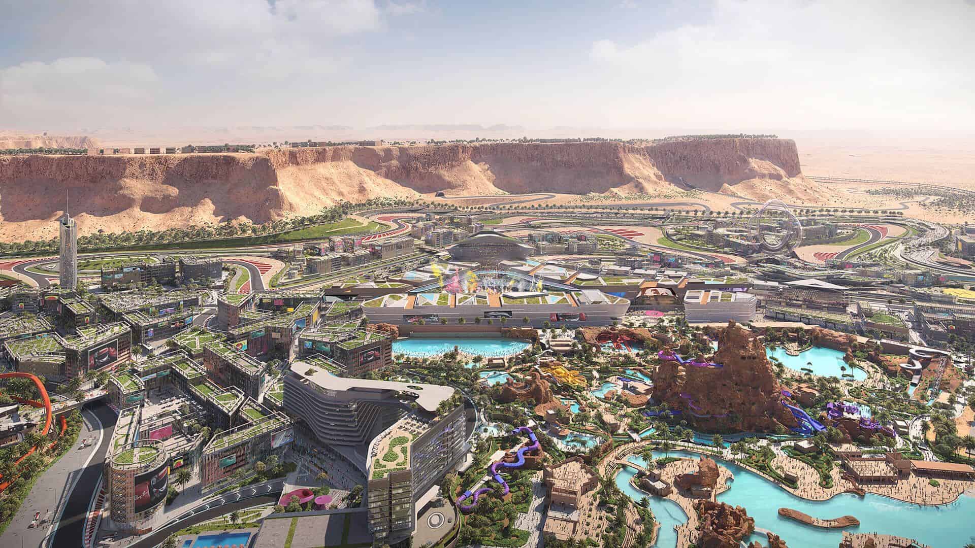 Qiddya, a cidade de entretenimento da Arábia Saudita. (Imagem: Divulgação/Qiddiya)