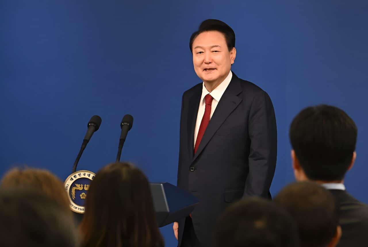 Presidente Yoon Suk Yeol divulga pacote de apoio da Coreia do Sul. (Foto: Reprodução/TechExplore)