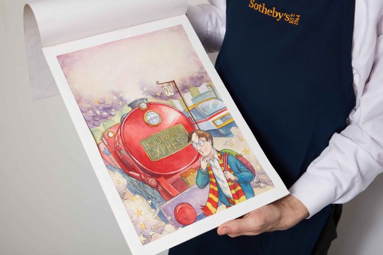 Ilustração do primeiro Harry Potter é vendida por alto valor. (Foto: Divulgação/Sotheby's)