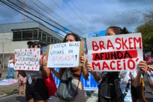 Braskem é condenada por afundamento de solo em Maceió. (Foto: Gabrielle Sodré/MAB)