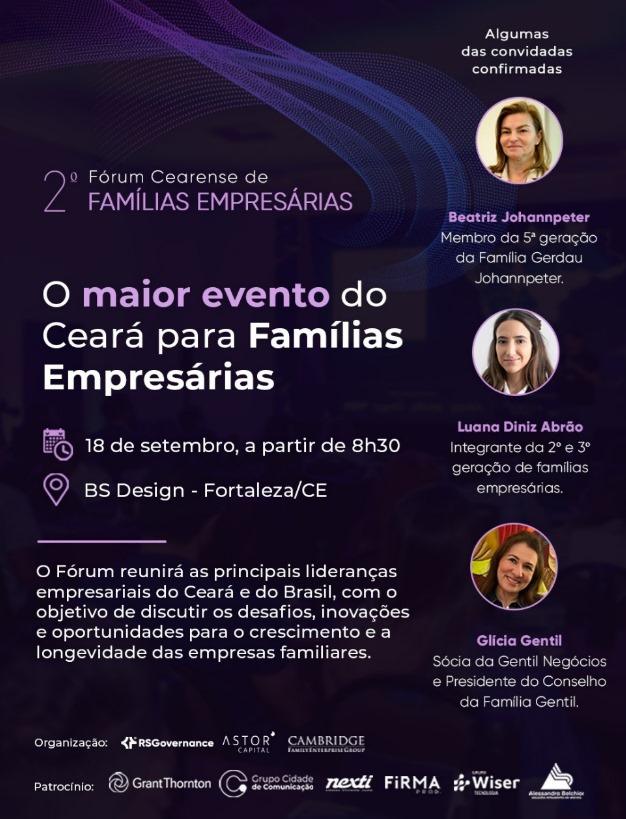 2º Fórum de Famílias Empresárias reúne 120 empresários e líderes em Fortaleza