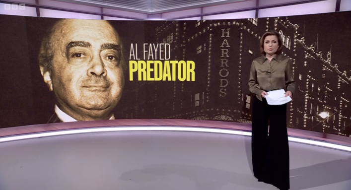 A Harrods, que foi de propriedade de Mohamed Al Fayed até 2010, quando ele vendeu a loja por US$ 2,3 bilhões, emitiu um pedido de desculpas públicas devido às acusações de abuso sexual envolvendo o ex-proprietário.