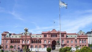 Imagem da Casa Rosada, residência oficial do presidente da Javier Milei do governo da Argentina