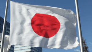 Imagem da bandeira do Japão para ilustrar a matéria jornalística sobre a economia do Japão no trimestre. PIB do Japão