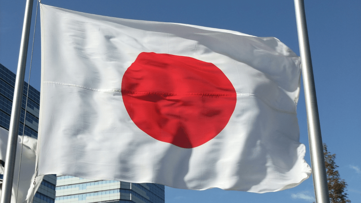 Imagem da bandeira do Japão para ilustrar a matéria jornalística sobre a economia do Japão no trimestre. PIB do Japão