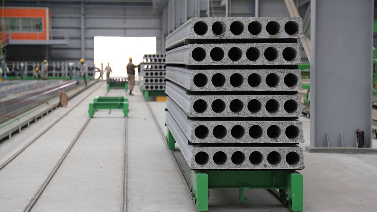 Imagem da produção de blocos de concreto na Indústria em setembro