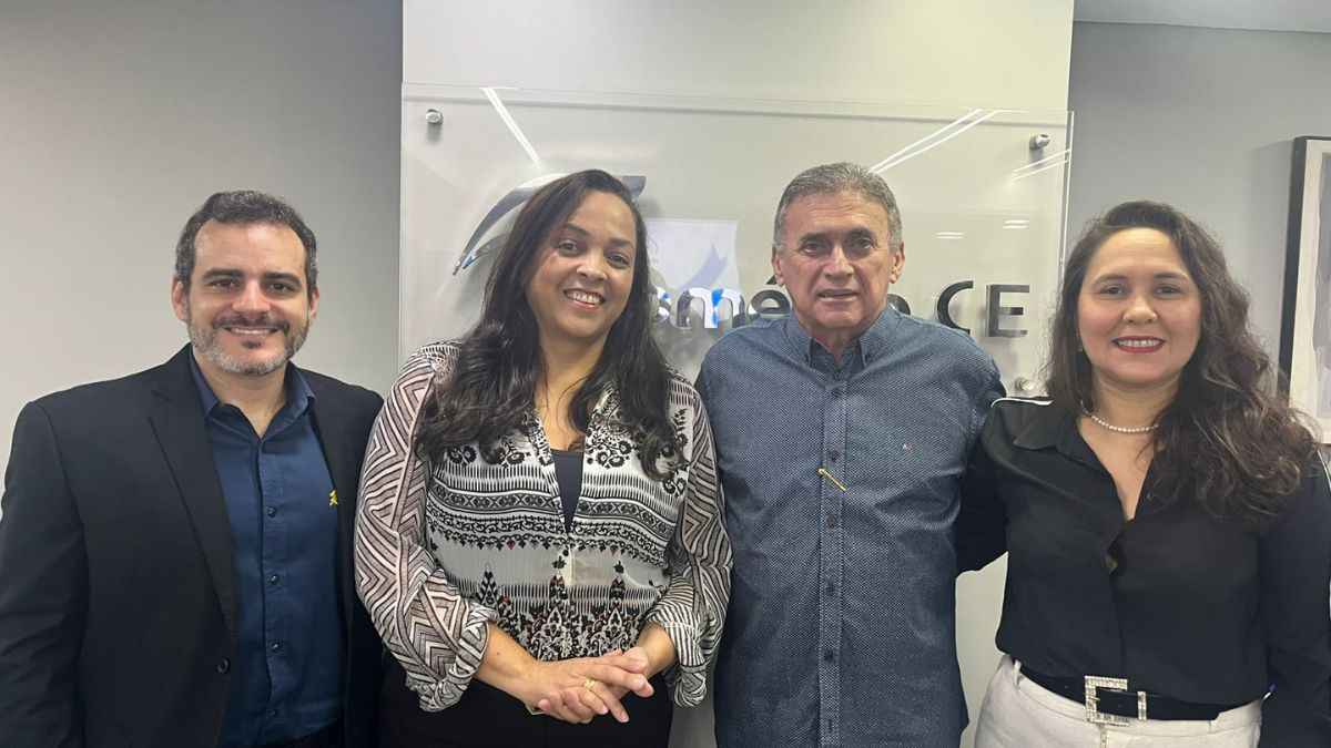 Filipe Wilker, Elaine Gomes, Geldo Machado e Suzana Silva no encontro entre a Câmara do Mercado Financeiro da Fecomércio e Banco do Brasil.