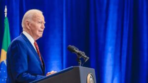 Imagem de Joe Biden, presidente dos Estados Unidos para ilustrar uma matéria jornalística sobre a doação milionária ao Fundo da Amazônia.
