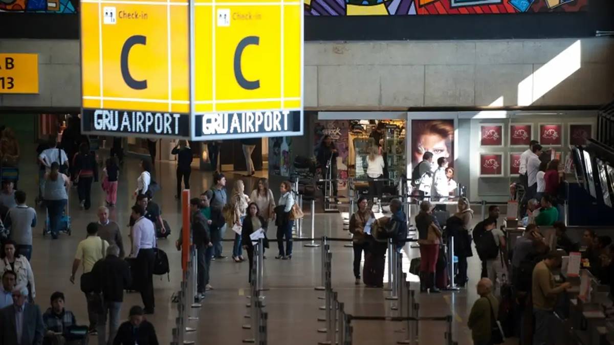 Imagem do Aeroporto de Guarulhos, que tem recorde de passageiros em 2024