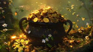 Imagem de um baú de tesouro com ouro para ilustrar uma matéria jornalística sobre AS FAMÍLIAS MAIS RICAS DO MUNDO