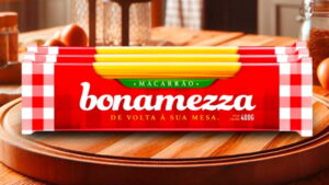 Embalagem do macarrão Bonamezza de 400g – tradição e sabor para o dia a dia.