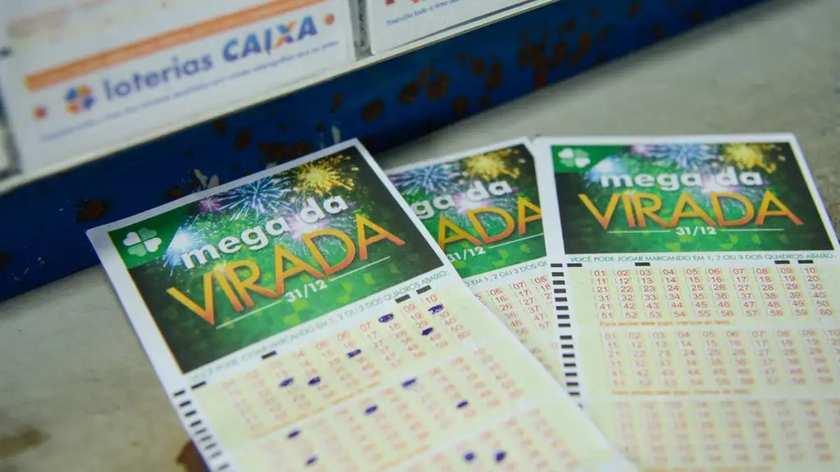 Imagem do bilhete do sorteio da Mega da Virada para ilustrar uma matéria jornalística sobre os ganhadores do prêmio da Mega da Virada.