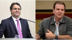 Na imagem, à esquerda, Evandro Leitão, ao lado de Eduardo Paes. Ambos prefeitos eleitos que anunciaram novos secretários municipais na reta final de 2024