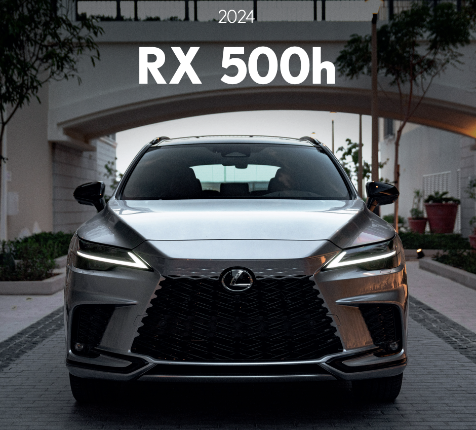 Lexus Fortaleza: modelo Lexus RX 500h 2024 em destaque frontal, combinando luxo, tecnologia híbrida e design sofisticado.