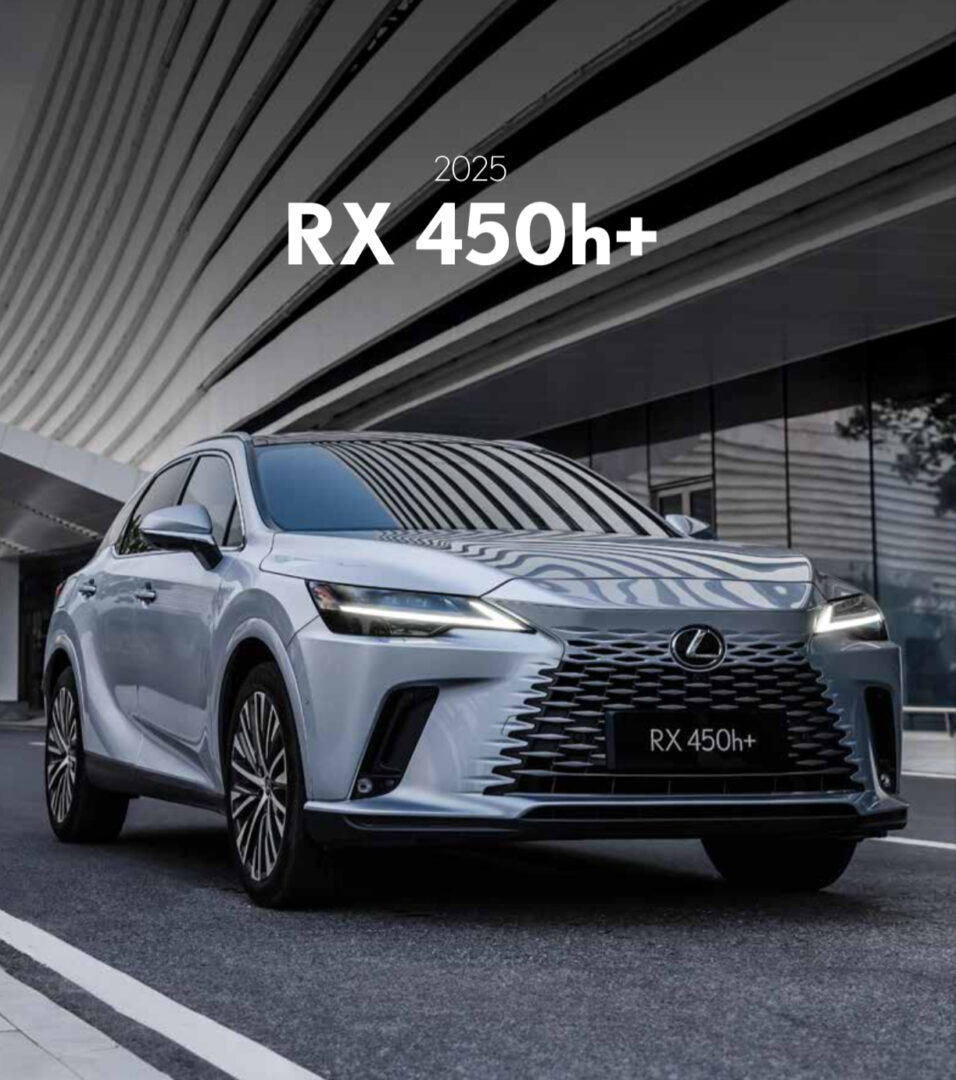 Lexus Fortaleza: modelo Lexus RX 450h+ 2025 em destaque, exibindo design elegante e tecnologia híbrida de ponta.