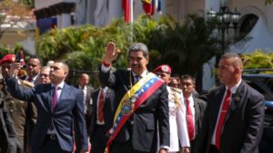 Imagem de Nicolás Maduro, presidente da Venezuela para ilustrar uma matéria sobre a posse presidencial, a corrupção no governo e economia do país.