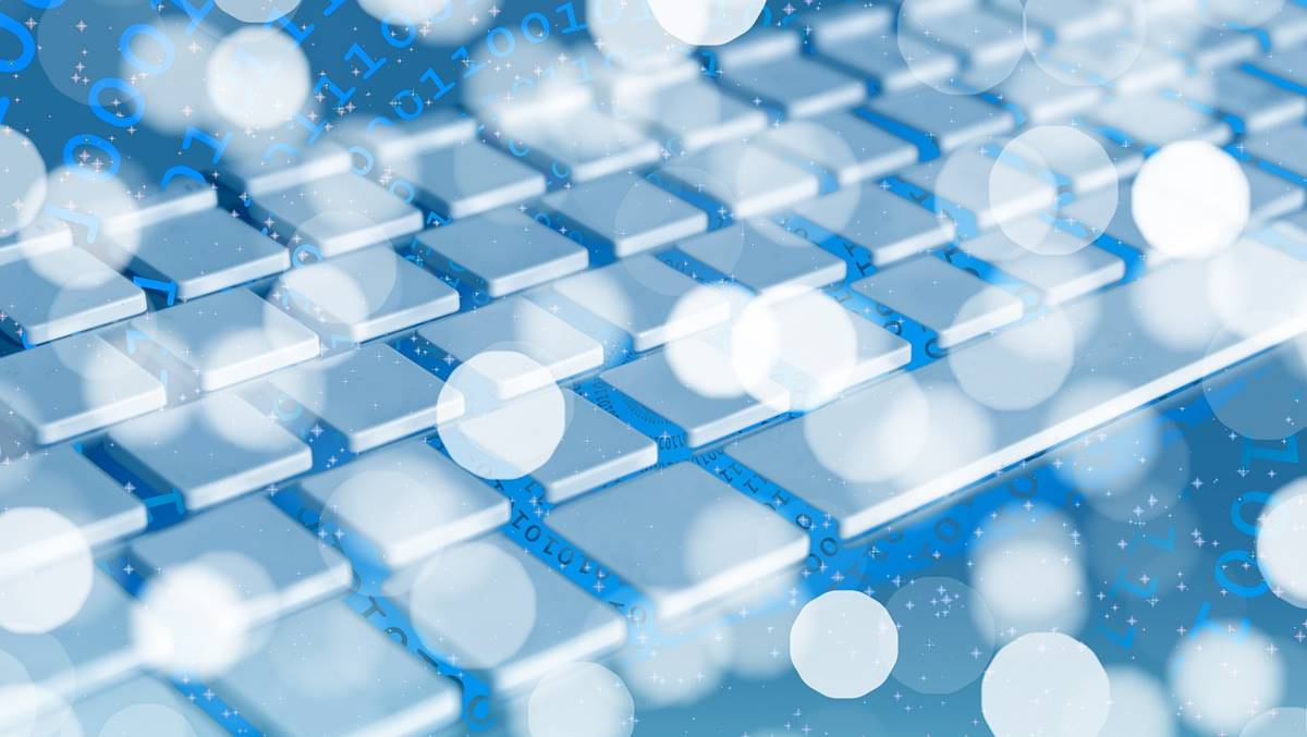 Imagem futurista de um teclado de computador. UBS altera lista de ações globais