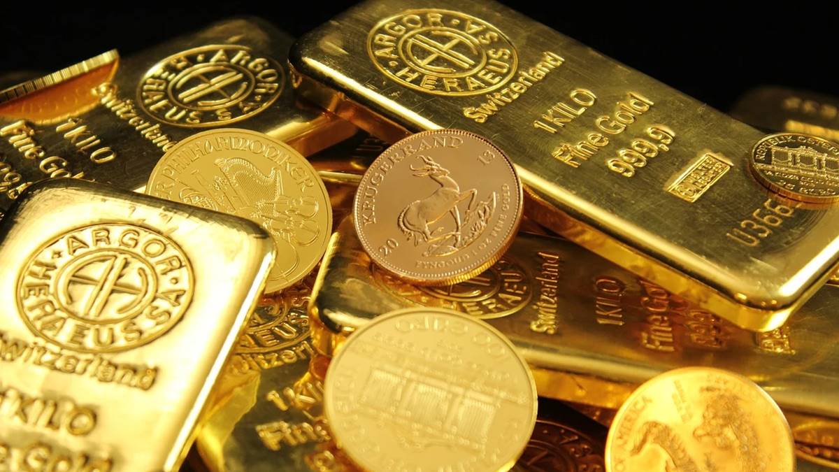 Imagem de blocos de ouro. Valorização do ouro com as incertezas sob Trump
