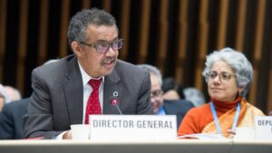 Diretor-geral da Organização Mundial da Saúde (OMS), Tedros Adhanom Ghebreyesus. Corte de gastos da OMS é anunciado pelo presidente da agência