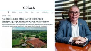 Ricardo Cavalcante, presidente da FIEC, destaca a capacitação para H₂V no Nordeste em matéria do jornal francês Le Monde sobre a transição energética na região.