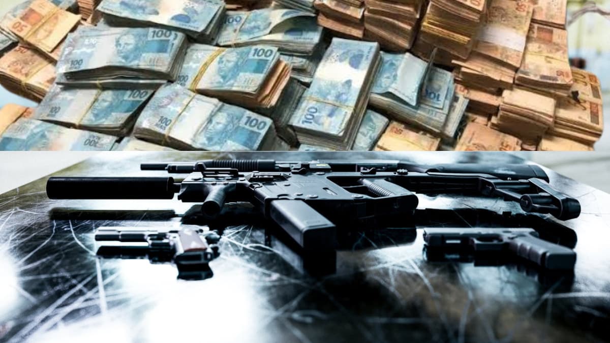 Dinheiro ilícito e armas do crime organizado evidenciam as taxas ilegais impostas para controle de serviços e comércio.