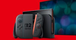 A imagem mostra um videogame da Nintendo para representar as ações da Nintendo