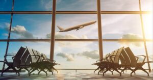 A imagem mostra um aeroporto para representar os aeroportos mais movimentados da América