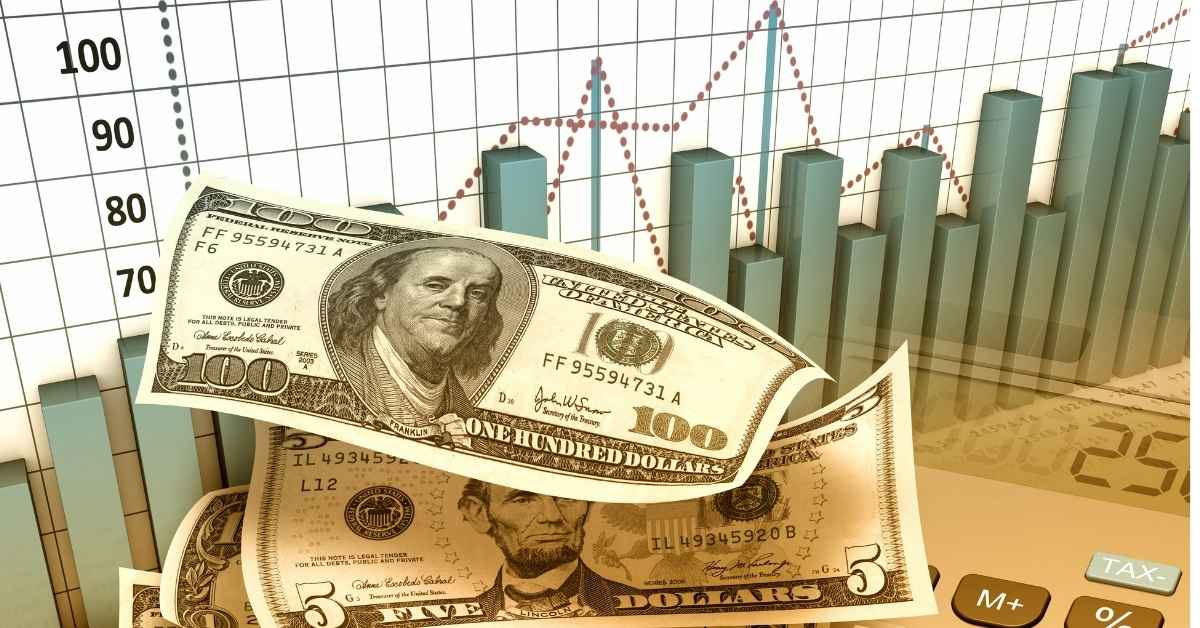 A imagem mostra dólares e um gráfico ao fundo para representar a estratégia patrimonial