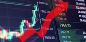 A imagem mostra um gráfico subindo para representar que o IPC-Fipe sobe 0,31% na 1ª quadrissemana de abril