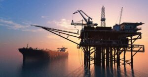 A imagem mostra uma petroleira para representar o preço do petróleo