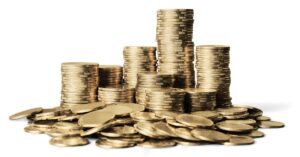 A imagem mostra várias moedas para representar o Tesouro Direto suspenso
