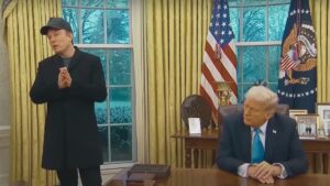 A imagem mostra Elon Musk e Trump para representar que Elon Musk deixa governo Trump