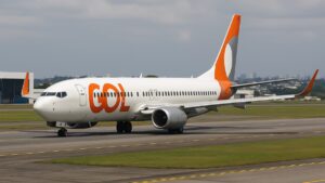Aeronave da Gol em operação após divulgação de que a Gol tem mais prejuízo e enfrenta dívida bilionária