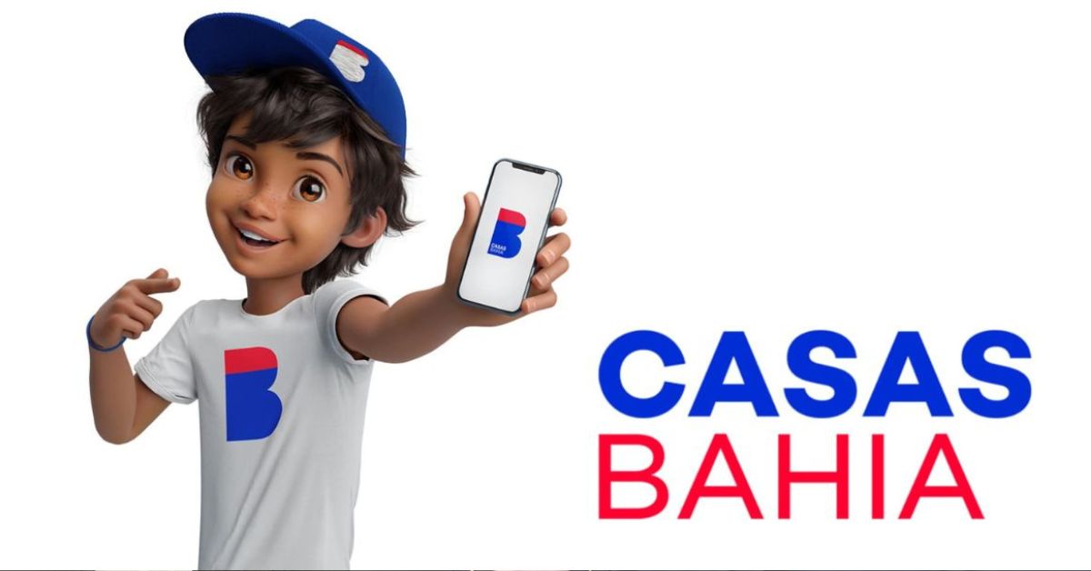 A imagem mostra o mascote das Casas Bahia para representar o prejuízo das Casas Bahia