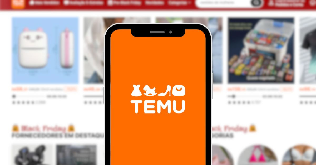 Logotipo da Temu sobre fundo neutro representando mudança de estratégia nos EUA