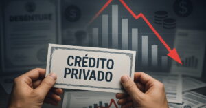 Gráfico mostra a desaceleração do crédito privado em 2025