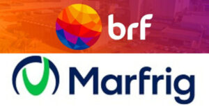 Foto institucional das sedes da Marfrig e da BRF ou montagem com logotipos das duas empresas lado a lado, com fundo neutro ou gráfico de mercado.