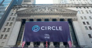 Gráfico de valorização mostrando que as ações da Circle sobem após IPO na Bolsa de Nova York