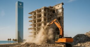 Demolição de edifício para construção do Armani Casa Balneário Camboriú