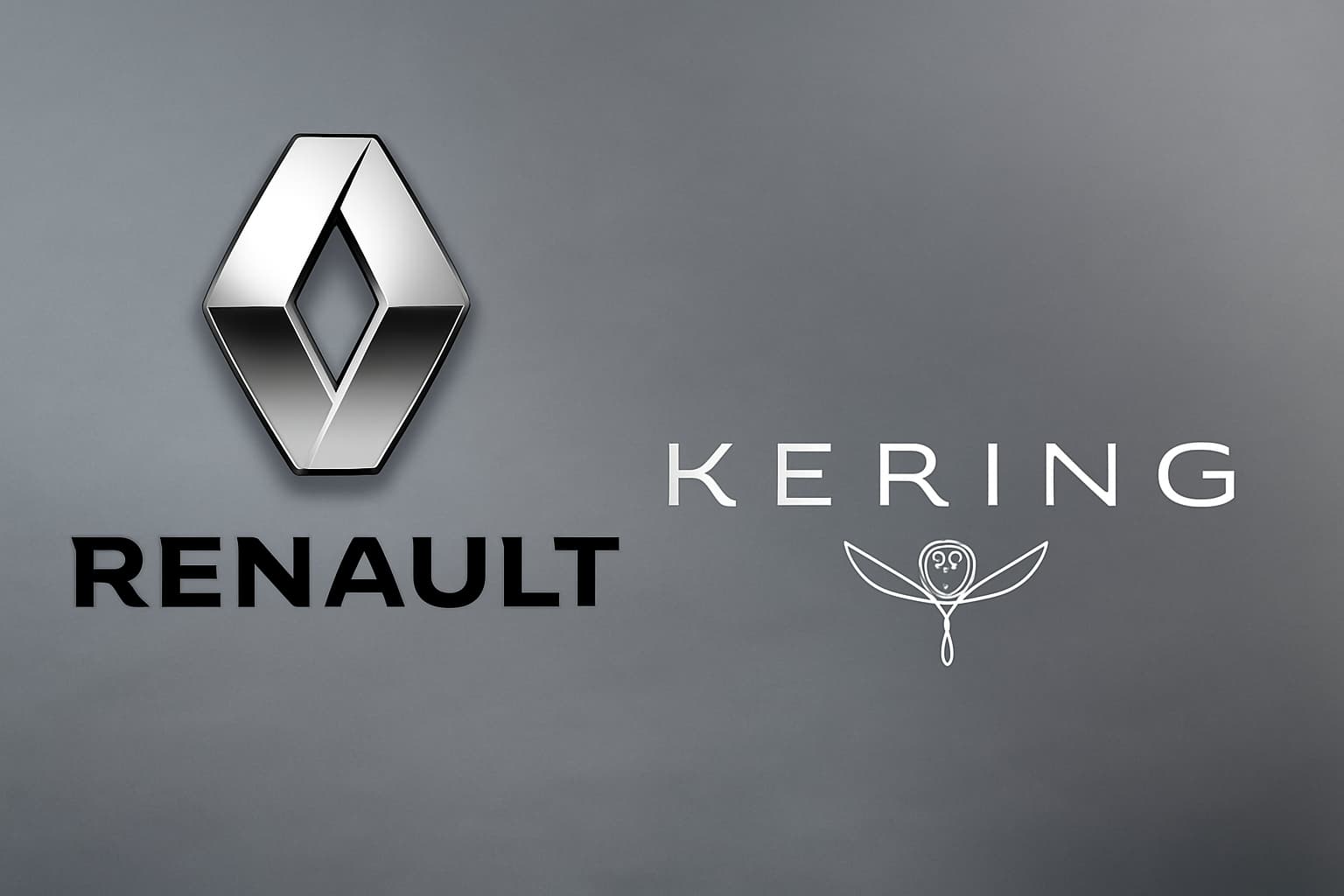 Logotipos da Renault e Kering representam a nomeação do novo CEO da Renault na Kering