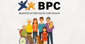 Ilustração colorida representa beneficiários e crescimento do BPC em diferentes fases da vida