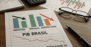 Gráfico mostra recuo na agropecuária e indústria durante a desaceleração da economia brasileira em 2025