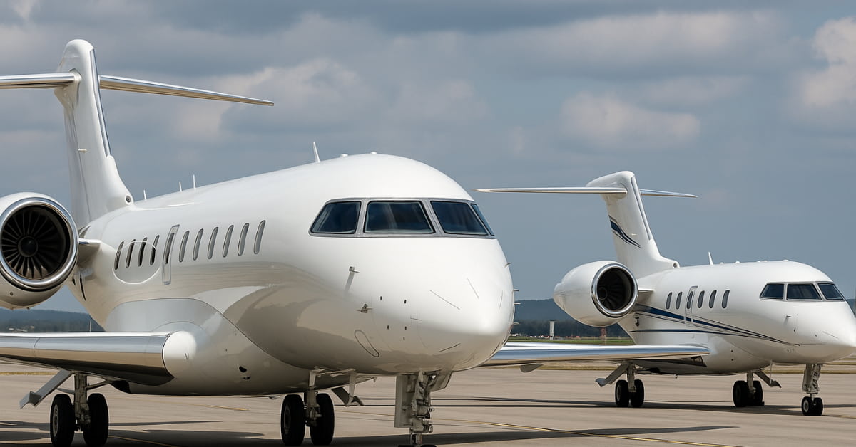 Jatos executivos estacionados refletem o crescimento do setor apontado pelo estudo da Airbus sobre a aviação corporativa global.