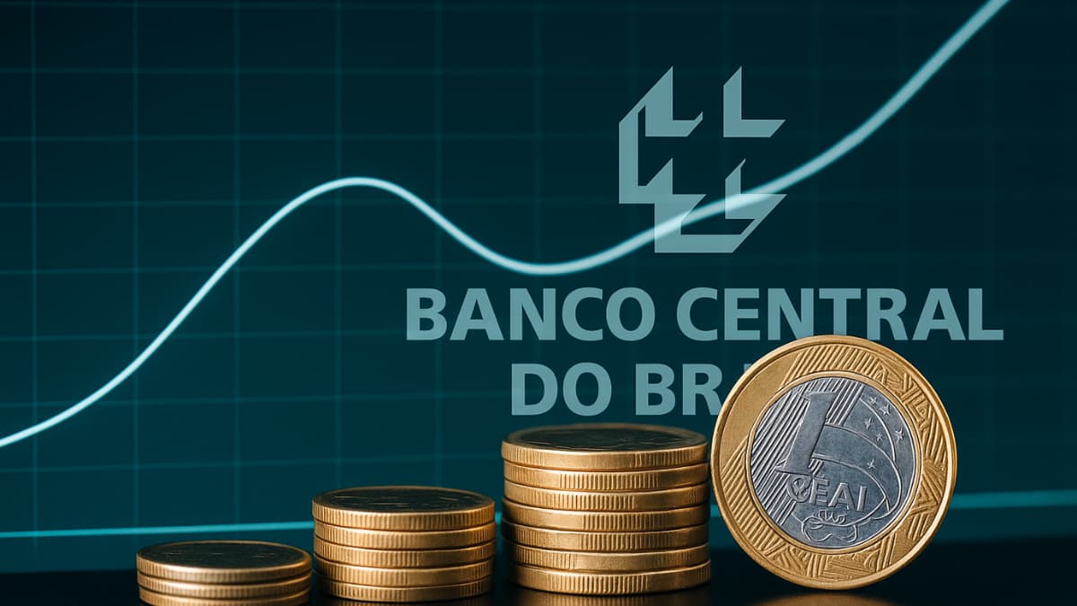Gráfico e moedas ilustram os impactos do aumento da taxa Selic no Brasil