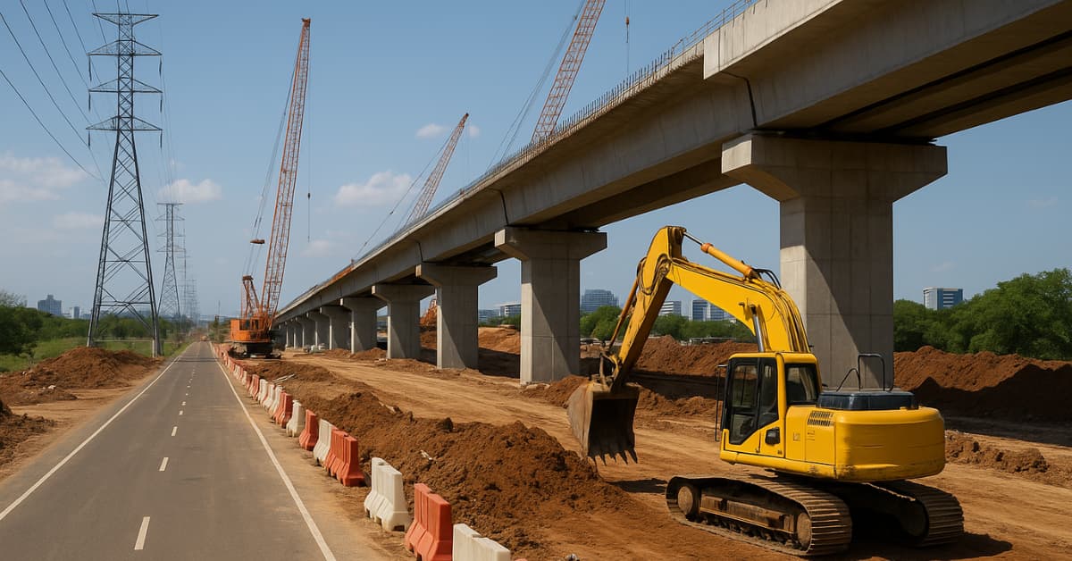 Construção de rodovia e viaduto impulsionada por investimentos privados em infraestrutura