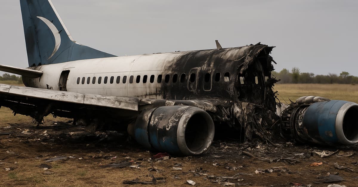 Imagem mostra prejuízo com queda de avião após acidente na Índia